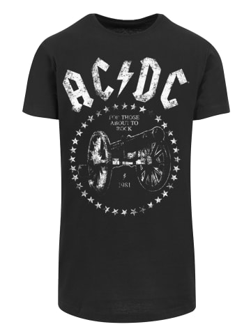 F4NT4STIC Long Cut T-Shirt PLUS SIZE ACDC We Salute You Cannon in schwarz