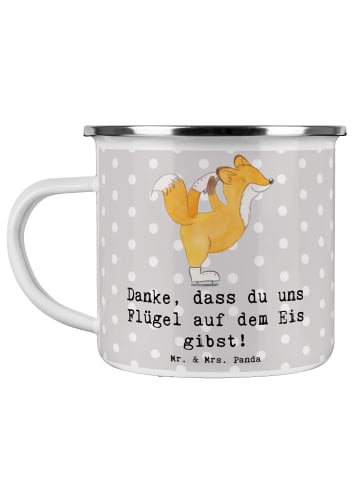 Mr. & Mrs. Panda Teetasse Eiskunstlauf Trainerin Danke mit Spruch in Grau Pastell