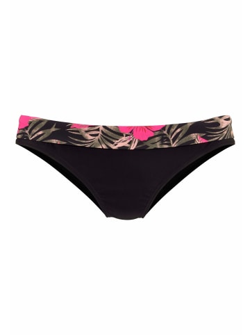 LASCANA Bikini-Hose in schwarz-pink-bedruckt