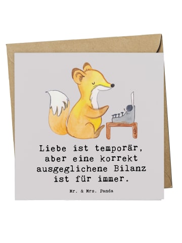 Mr. & Mrs. Panda Einladungskarte Buchhalter Weisheit mit Spruch in Grau Pastell