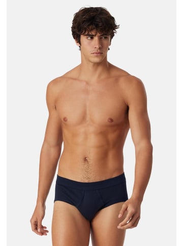 Schiesser Slip / Unterhose Cotton Essentials Feinripp in Blau