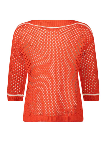 Betty Barclay Lochstrick-Pullover mit Strickdetails in Patch Red/White
