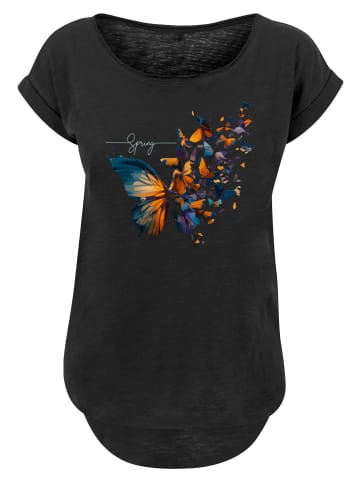 F4NT4STIC Long Cut T-Shirt Schmetterling Frühling in schwarz