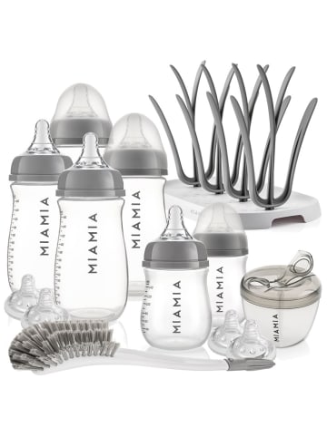 MiaMia 13-tlg. Starter-Set / Flaschen-Set - 6 PP-Flaschen in grau