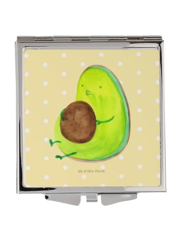 Mr. & Mrs. Panda Handtaschenspiegel quadratisch Avocado Pfeifen ... in Gelb Pastell