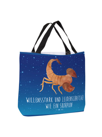 Mr. & Mrs. Panda Stofftasche Sternzeichen Skorpion mit Spruch in Sternenhimmel Blau