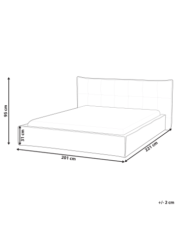 Beliani Doppelbett LESTRE in Beige/Schwarz - (W) 201 x (H) 95 x (L) 221 cm