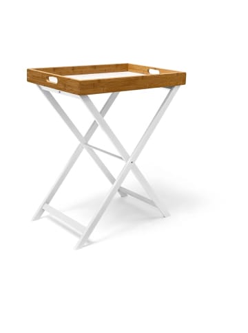 relaxdays Tabletttisch in Weiß - (B)60 x (H)72 x (T)40 cm