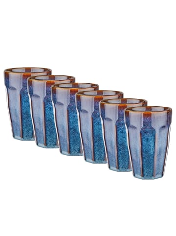 Butlers Latte Macchiato Tasse BERGAMO 6er-Set in Blau