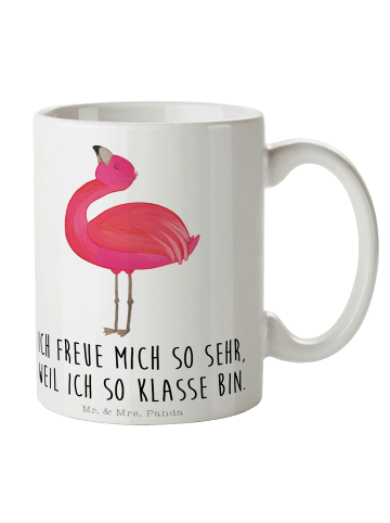 Mr. & Mrs. Panda Tasse Flamingo Stolz mit Spruch in Weiß