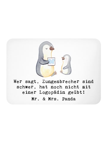 Mr. & Mrs. Panda magnet Training mit Logopädin mit Spruch in Weiß