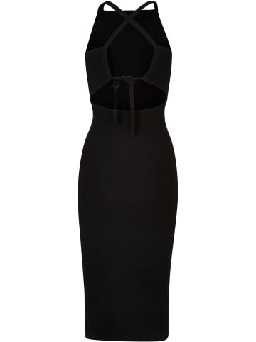Urban Classics Urban Classics Damen Ladies Midi Rib Knit Crossed Back Dress in black