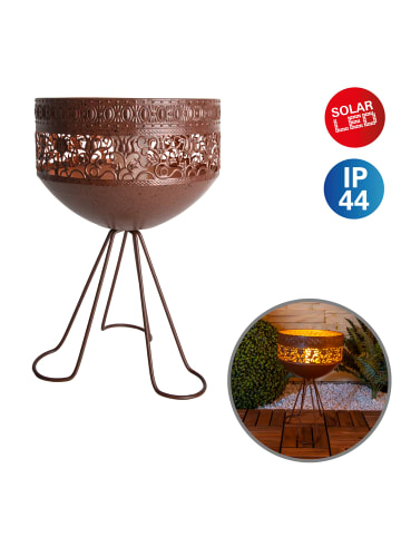 näve LED Solarleuchte "ROME" in rost - (L)22 cm x (B)22 cm x (H)34.5 cm