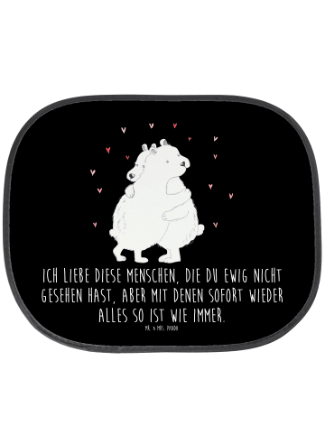Mr. & Mrs. Panda Sonnenschutz Auto Eisbär Umarmen mit Spruch in Schwarz