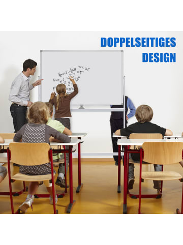 COSTWAY Whiteboard Doppelseitig in Weiß