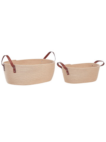 Beliani 2er-Set Korb GISSAR in Beige/Braun