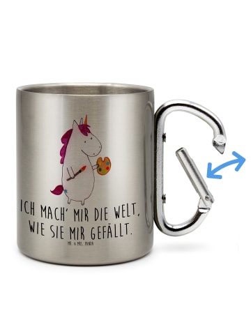 Mr. & Mrs. Panda Campingtasse Einhorn Künstler mit Spruch in Silber