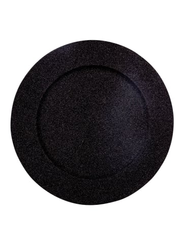 Dekoteller mit Glitter in Schwarz, Ø 33 cm