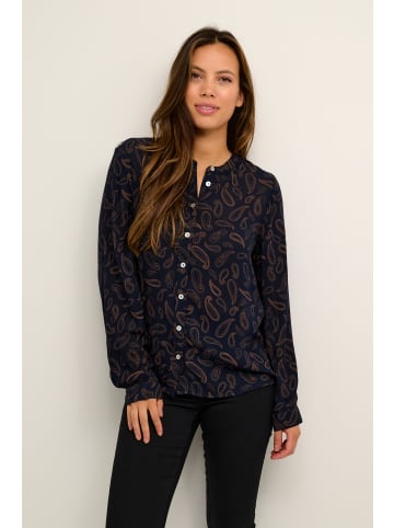Kaffe Langarm - Hemd KAjaden Regular fit in Dark Blue/toffee Paisley Print