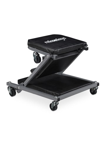 relaxdays Werkstatt-Rollbrett in Schwarz/ Grau