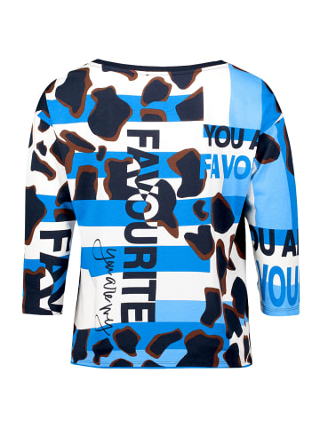 Betty Barclay Printshirt mit Seitenschlitzen in Dunkelblau/Blau