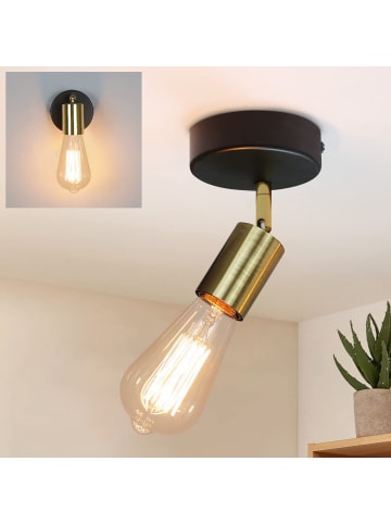 ZMH Deckenleuchte in gold 1-flammige E27 Vintage Deckenspots MAX.40W