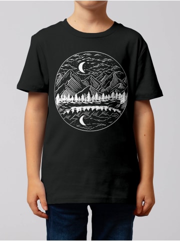 wat? Apparel T-Shirt Mountains by night in Schwarz