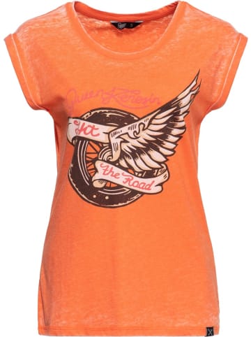 Queen Kerosin Shirt "Hit the Road Wheel" in Orange