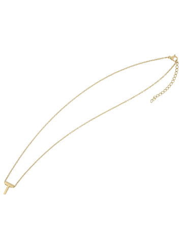 Adeliás Damen Halskette – Buchstabe N aus Edelstahl 45+5 in gold