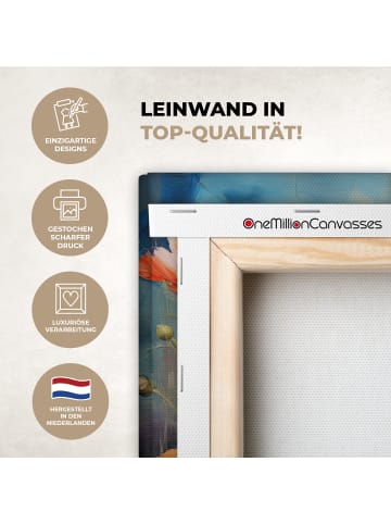 OnlyWow Leinwand Bilder Bunte Blumen