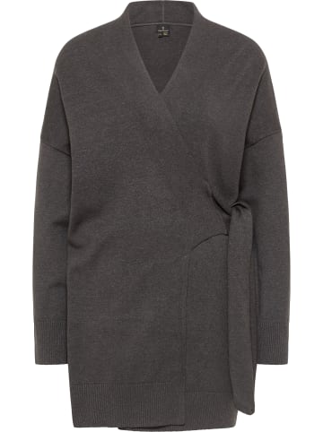DreiMaster Klassik Damen Cardigan in Dunkelgrau Melange