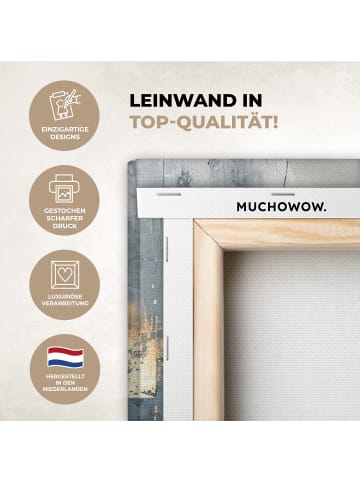 MuchoWow Leinwand bilder Abstrakte Kunst gold grau (BxH)