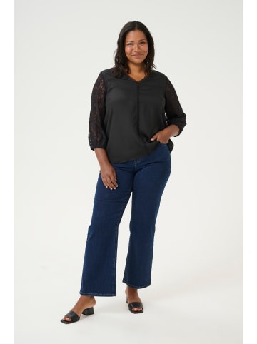 KAFFE curve Langarm-Bluse KCsilje in Black Deep