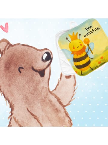 Mr. & Mrs. Panda Topflappen Biene König Design mit Spruch in Weiß