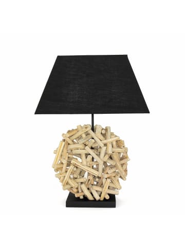 Licht-Erlebnisse Tischlampe (B)45 x (L)27 x (H)68 cm in Holz (Natur) Schwarz