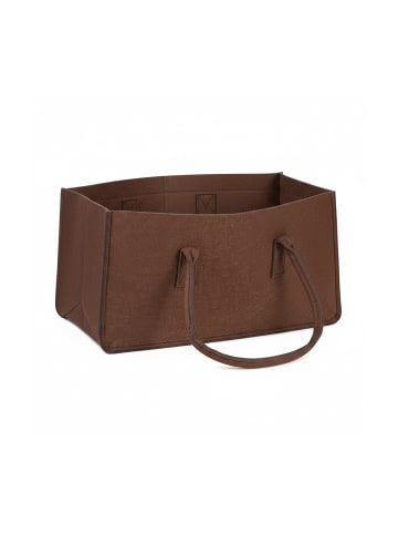 relaxdays 8x Kaminholztasche in Braun