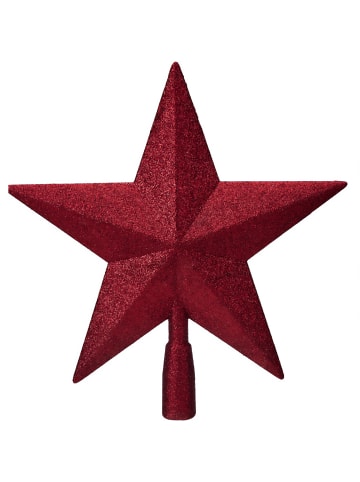 Home&Styling Collection Baumspitze für den Weihnachtsbaum mit Glitzer in Dunkelrot, 5,9 x 28,5 x 28,5 cm