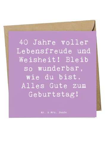 Mr. & Mrs. Panda Einladungskarte Spruch 40. Geburtstag Freude mi... in Lavendeltraum