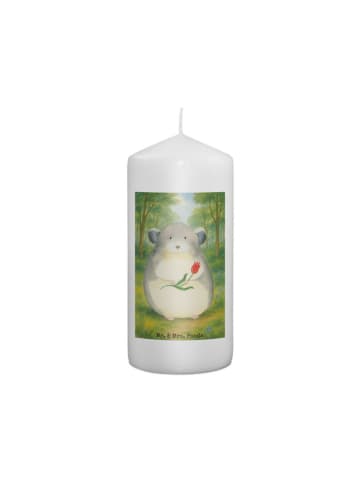 Mr. & Mrs. Panda Kerze Chinchilla Blume Design ohne Spruch in Weiß