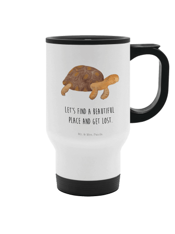 Mr. & Mrs. Panda Travel Mug Schildkröte MHerzieren mit Spruch in Weiß