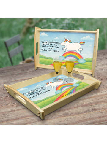 Mr. & Mrs. Panda betttablett Einhorn Regenbogen Design mit Spruch in Weiß
