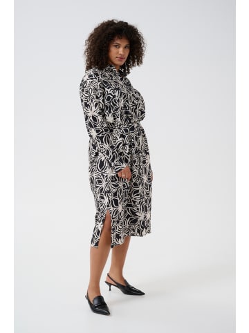 KAFFE curve Kleid KChaliah Regular fit in Black / Light Beige Flower