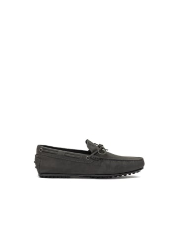 TOD'S Grau Nubukleder Leder Mokassin