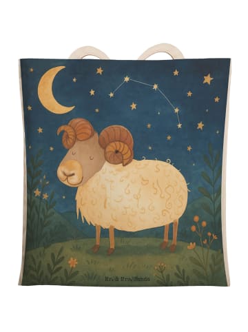 Mr. & Mrs. Panda Tote Bag Sternzeichen Widder Design ohne Spruch in Weiß