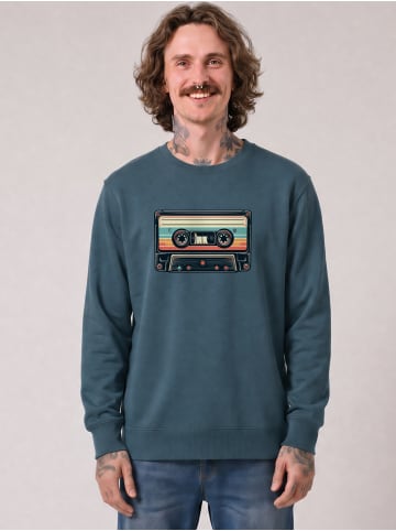 wat? Apparel Sweatshirt Retro Kassette in Petrol