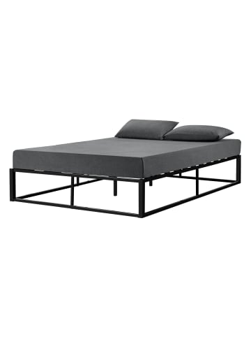 en.casa Metallbett Kreta in Schwarz (B)180cm