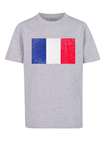 F4NT4STIC T-Shirt France Frankreich Flagge distressed in grau meliert