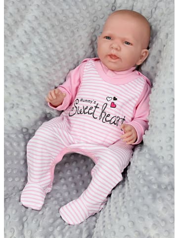TupTam Baby Unisex Strampler-Set mit Aufdruck Spruch 2-tlg in rosa/weiß