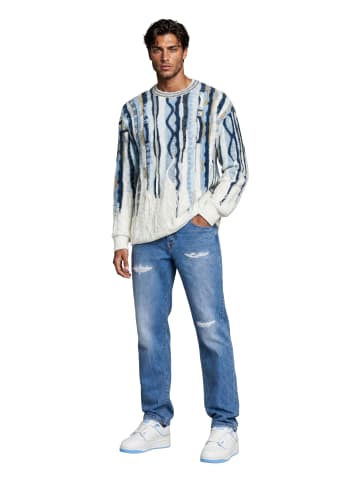 Carlo Colucci Strickpullover Frigeri in Blau / Weiß