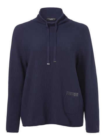 VIA APPIA DUE  Pullover Sportiver Stehkragenpullover aus unifarbenem Stoff in indigo